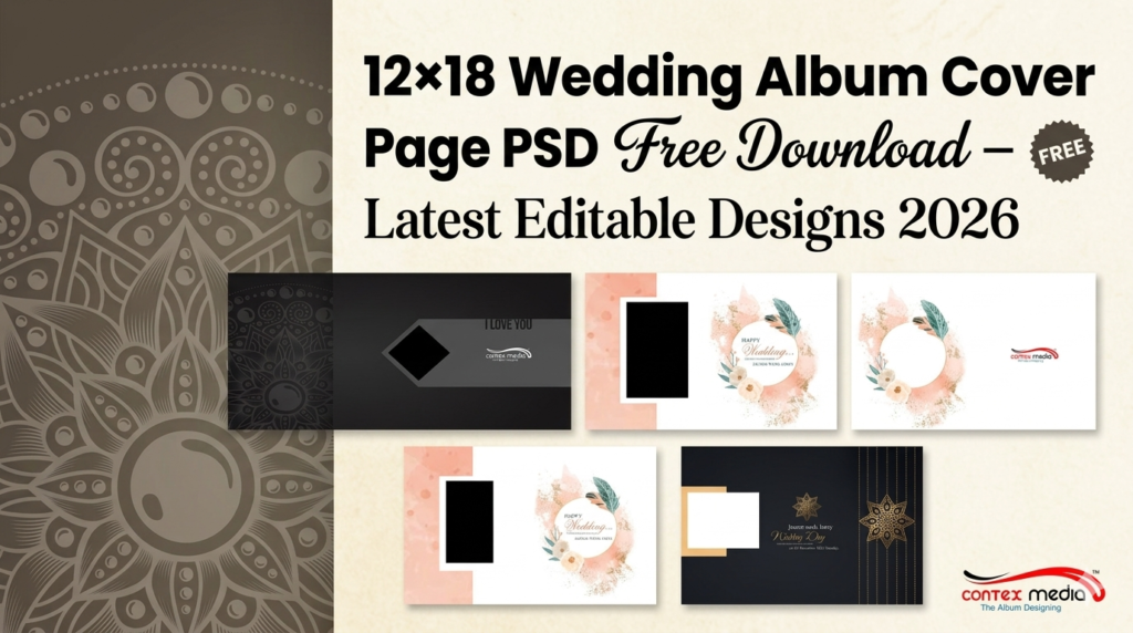 12×18 Wedding Album Cover Page PSD Free Download – Latest Editable ...