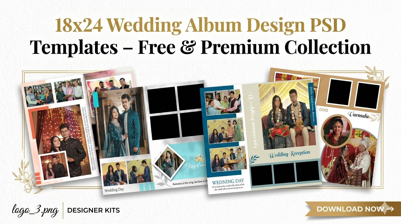 18x24 Wedding Album Design PSD Templates – Free & Premium Collection