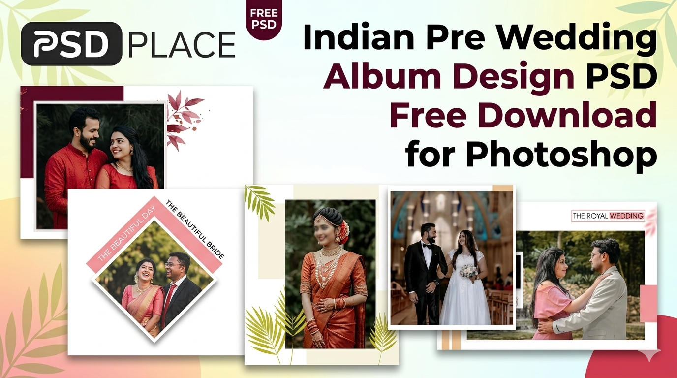 Indian Pre Wedding Album Design PSD Free Download for Photoshop