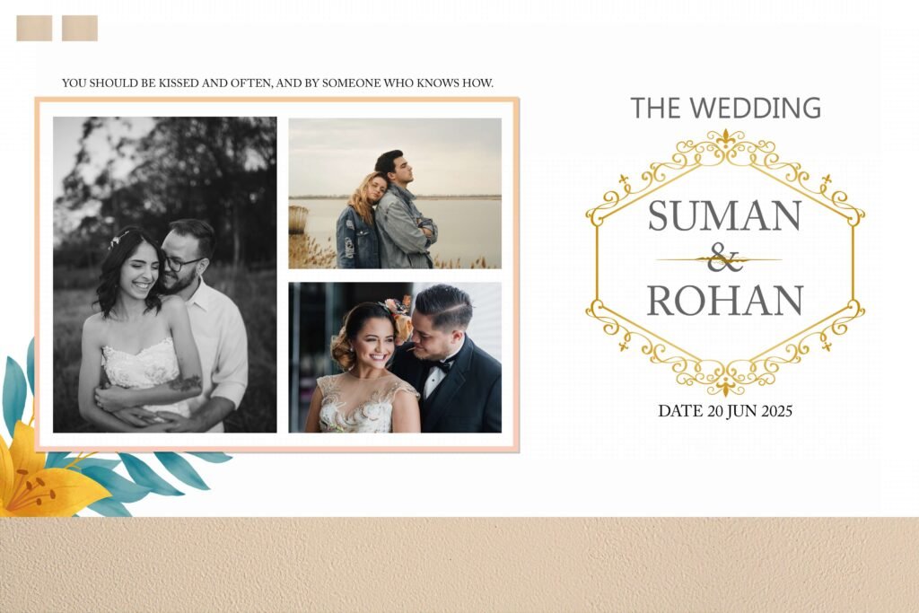 Professional 12X18 Wedding Album Cover Design PSD Download